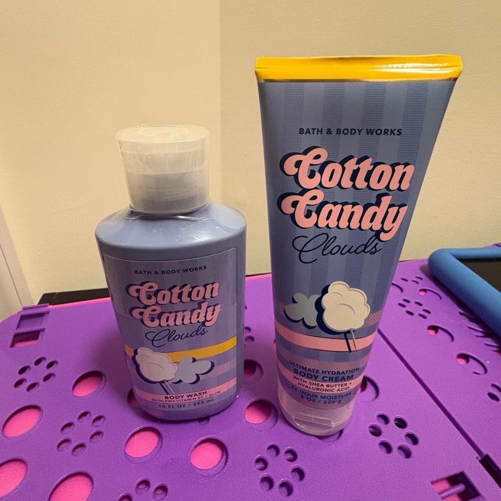 Bath & Body Works Cotton Candy Clouds Body and Cream - Purple and Pink